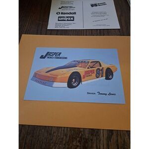 Vintage Jasper Engines Pontiac Tommy Lewis Racing Sponsor Card 9x6